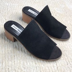 steve madden black suede richelle mules